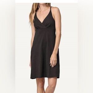 Patagonia Amber Dawn Simple Black V-Neck Slip Cotton Dress